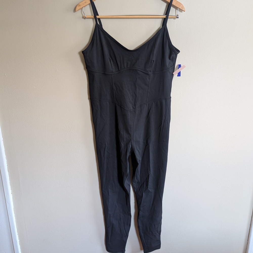 NWT JoyLab Black Spaghetti Strap Active Jumpsuit Size XL